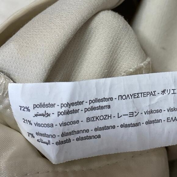 Zara Women's Beige Khaki Chino Pleated High Rise Trousers Dress Pants Size M - Picture 5 of 5